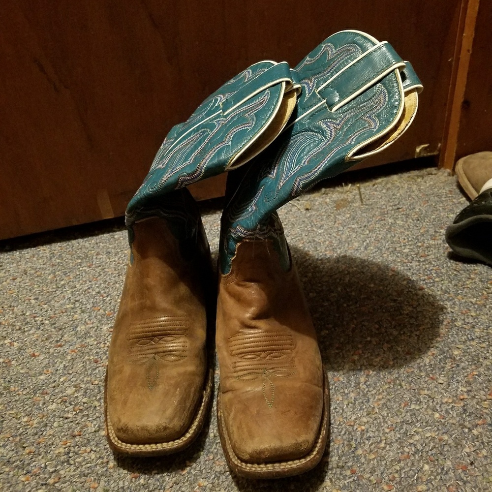 Western square toe boots